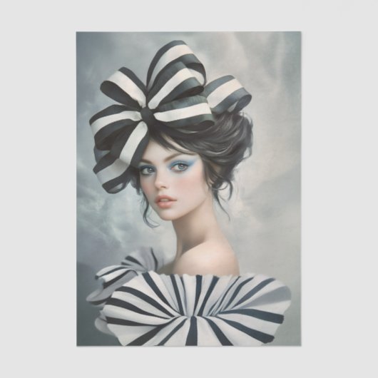 Couture Inspired Fashion Portrait EV1L Decoupage Tissuepapier (Voorkant)