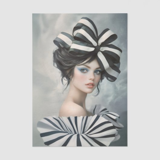 Couture Inspired Fashion Portrait EV1R Decoupage Tissuepapier (Voorkant)