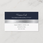 Couture Midnight Blue Bruidssalon Visitekaartjes (Achterkant)