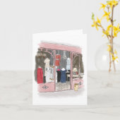 Couture op de vlooienmarkt van Parijs - Notecard Kaart (Gele Bloem)