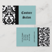 Couture Salon Damask Blue Visitekaartje (Voorkant / Achterkant)