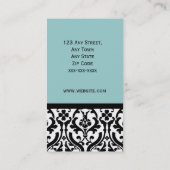 Couture Salon Damask Blue Visitekaartje (Achterkant)