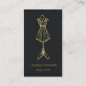 Couture Zwart en Goud Design Studio Visitekaartje (Voorkant)