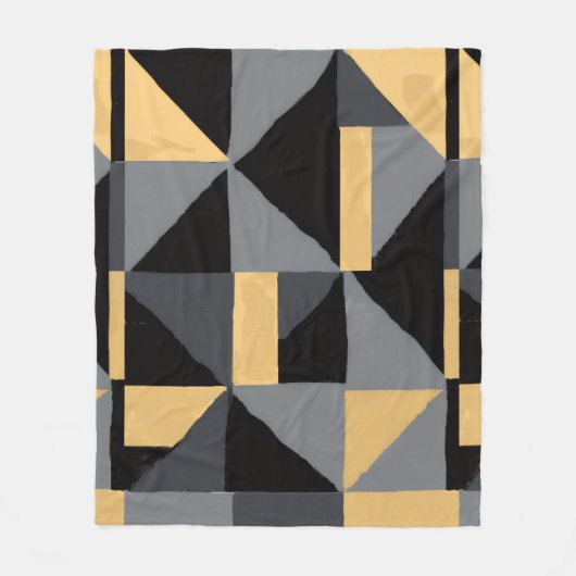 Couverture Polaire Géométrie Noir, gris et or Fleece Deken (Voorkant)