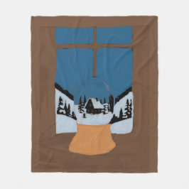 Couverture Polaire Hivernale - Motif Boule à Neige Fleece Deken
