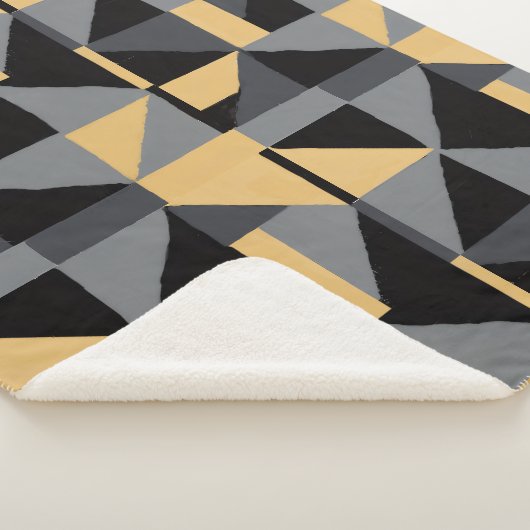 Couverture Sherpa Géométrie Noire, Grise et Or Deken (3/4)