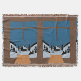 Couverture Tissée Hivernale - Boule à Neige Deken