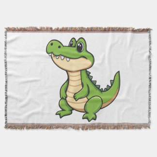 Couverture Tissée Petit Crocodile Kawaii Deken