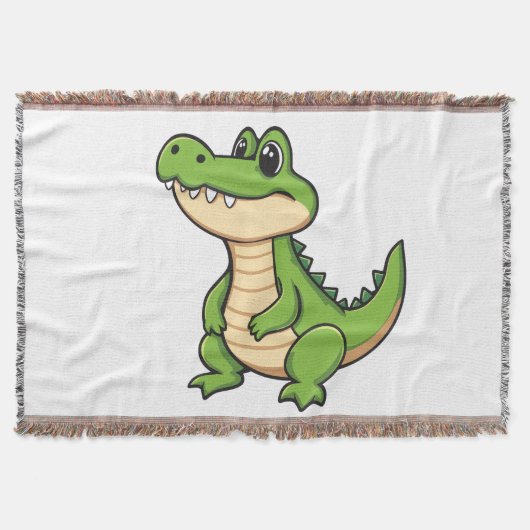 Couverture Tissée Petit Crocodile Kawaii Deken (Voorkant)
