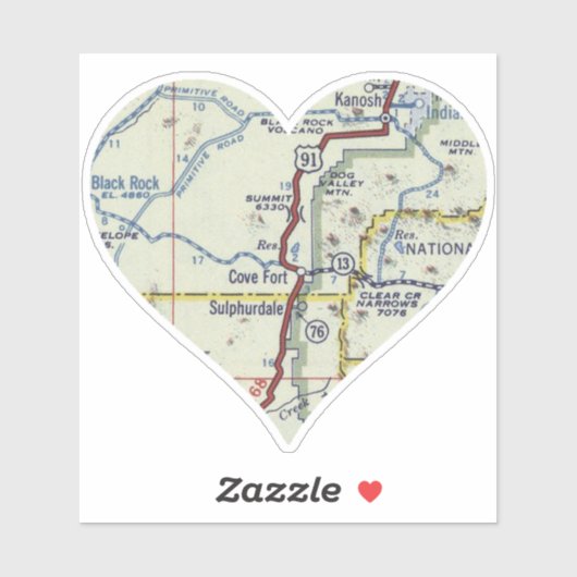 Cove Fort Utah Map Sticker (Vel)