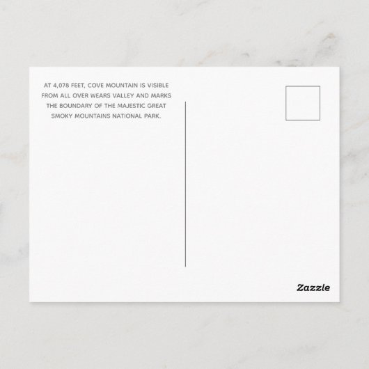 Cove Mountain in het Great Smoky Mountains Briefkaart (Achterkant)