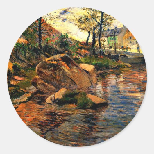 Cove Tegenover Pont-Aven Haven, Ronde Sticker (Voorkant)