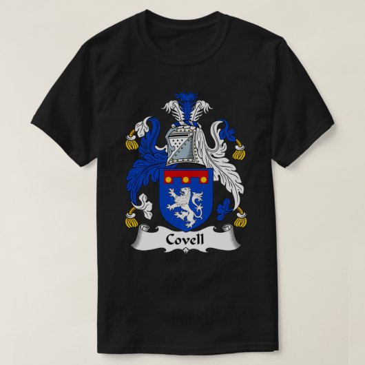 Covell Coat of Arms Family Crest T-shirt (Design voorkant)