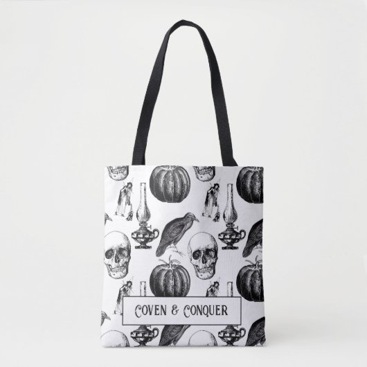 Coven and Conquer Witch Halloween Tote Bag (Voorkant)