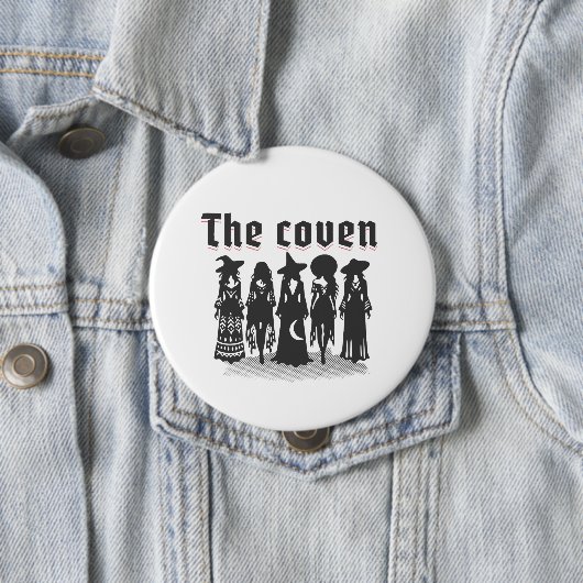 coven bachelorette party witchy ronde button 4,0 cm (In situ)