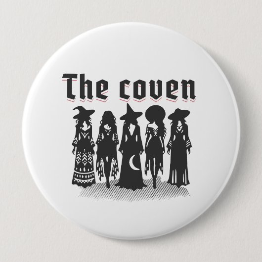coven bachelorette party witchy ronde button 4,0 cm (Voorkant)