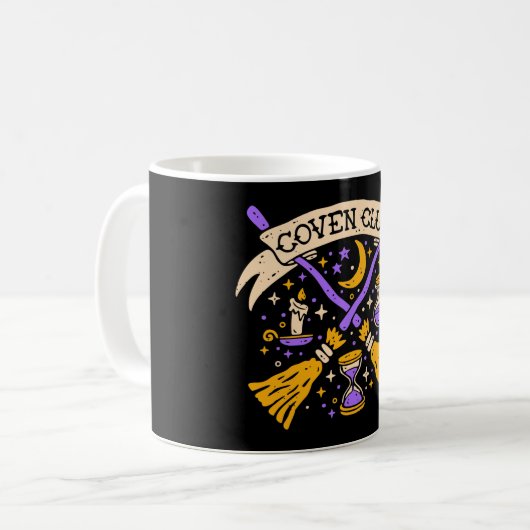 Coven Club Halloween Witch Night Sky Koffiemok (Voorkant links)