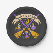 Coven Club Halloween Witch Night Sky Papieren Bordje (Voorkant)