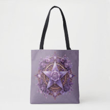 Coven Essentials Canvas tas – Paarse Pentacle Desi