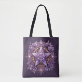 Coven Essentials Canvas tas – Paarse Pentacle Desi (Voorkant)