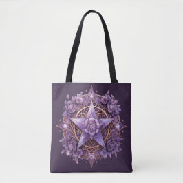 Coven Essentials Canvas tas – Paarse Pentacle Desi
