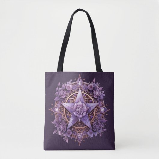Coven Essentials Canvas tas – Paarse Pentacle Desi (Voorkant)