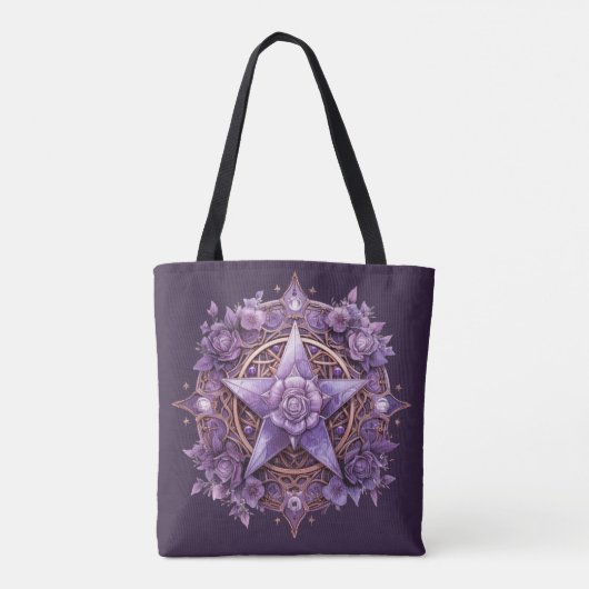 Coven Essentials Canvas tas – Paarse Pentacle Desi (Achterkant)