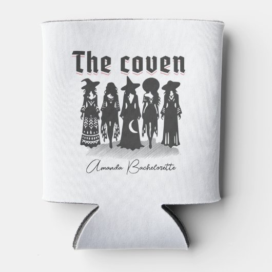 coven gothic witchy bachelorette party custom name blikjeskoeler (Voorkant)