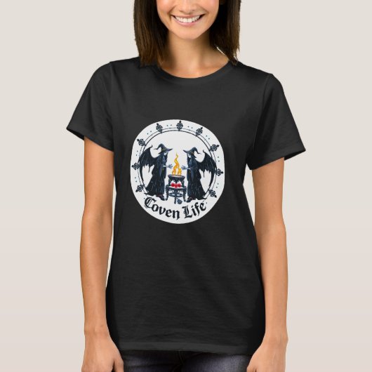 Coven Life Gothic Witch Halloween T-shirt (Voorkant)