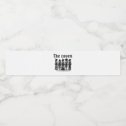 coven mystical bachelorette party black and white waterfles etiket (Enkel label)