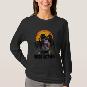 Coven van prullenbakken heksen wasbeer halloween s t-shirt