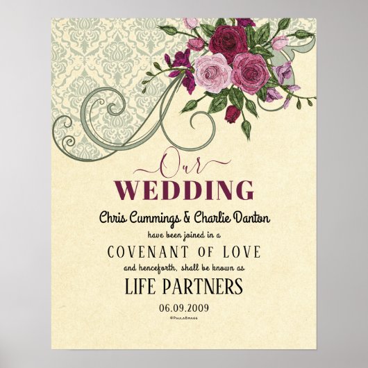 "Covenant of Love" LifePartners Wedding Certificat Poster (Voorkant)