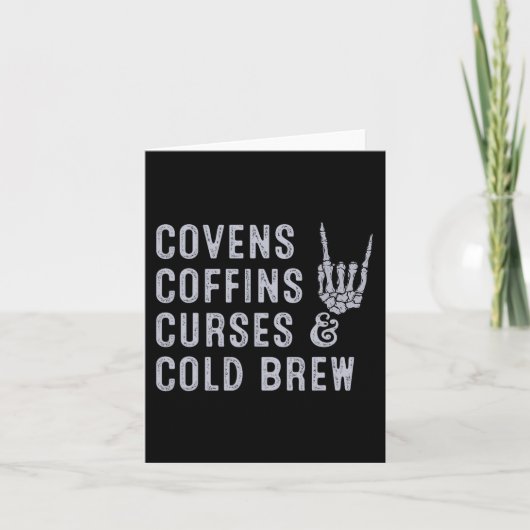 Covens Coffins vloeken Cold Brew Herfst Halloween Kaart (Voorkant)