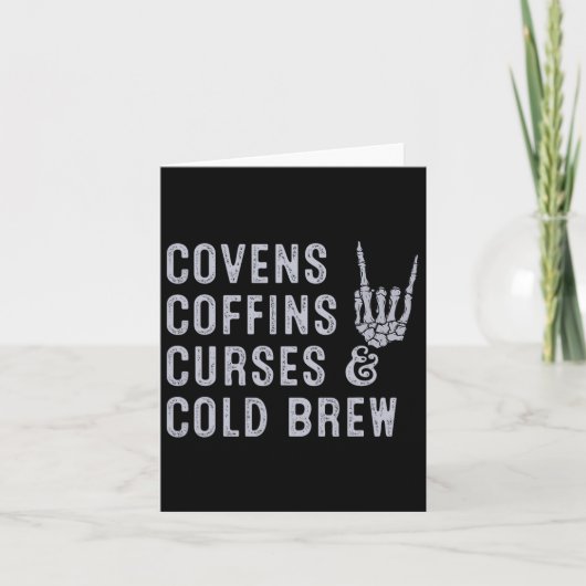 Covens Coffins vloeken Cold Brew Herfst Halloween Kaart (Voorkant)