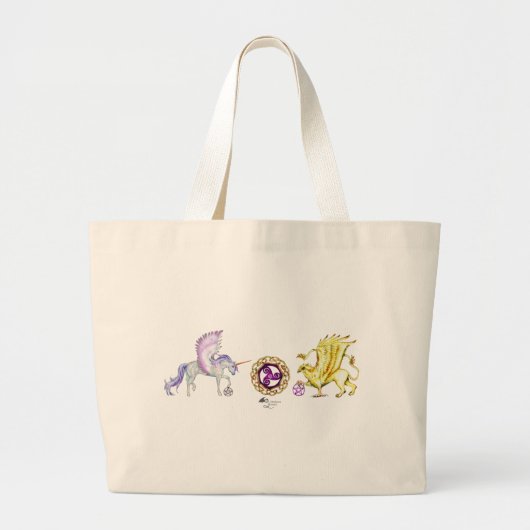 covensymbool spiraalessence unicorn griffon grote tote bag (Voorkant)