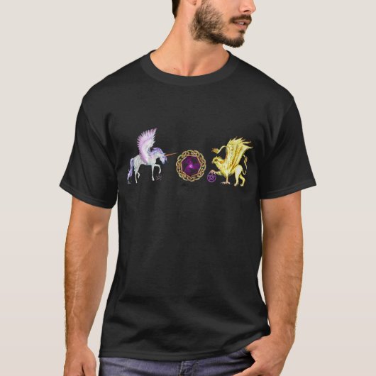 covensymbool spiraalessence unicorn griffon t-shirt (Voorkant)