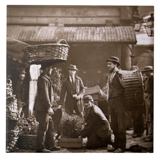 Covent Garden Laborers (houtburytype) Tegeltje (Voorkant)