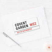 Covent Garden, London Street Sign Ovale Sticker (Envelop)