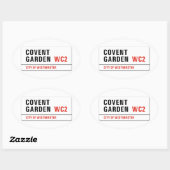 Covent Garden, London Street Sign Ovale Sticker (Vel)