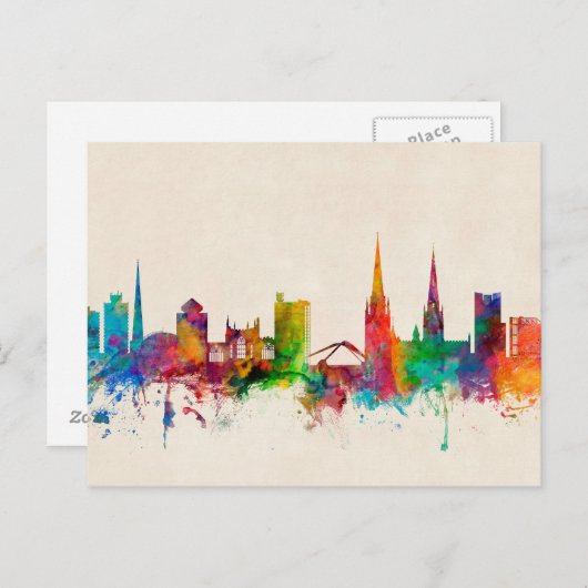 Coventry England Skyline Briefkaart (Voorkant / Achterkant)