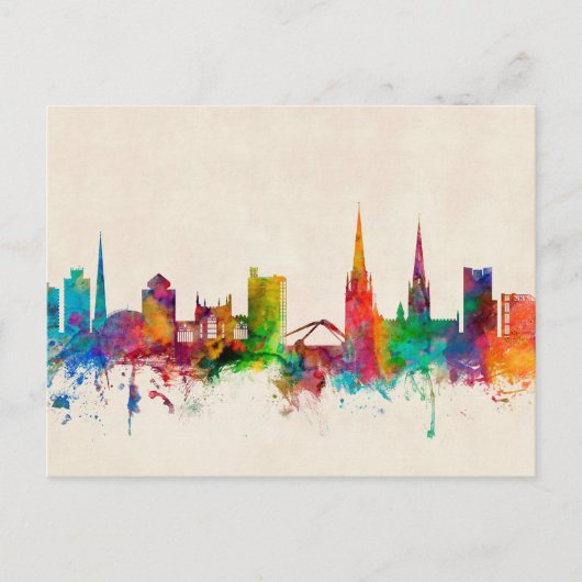 Coventry England Skyline Briefkaart (Voorkant)