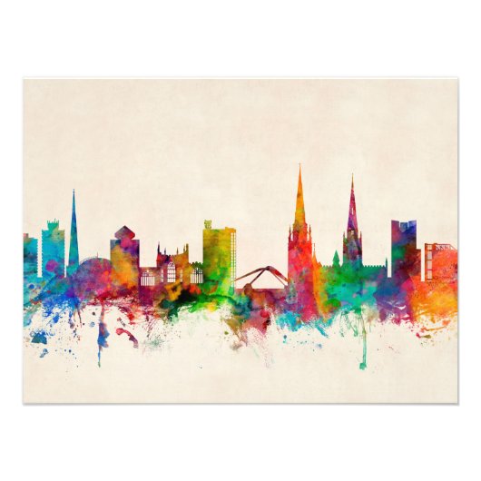 Coventry England Skyline Foto Afdruk (Voorkant)