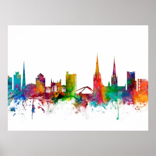 Coventry England Skyline Poster (Voorkant)