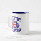 Coventry England Tweekleurige Koffiemok (Voorkant links)