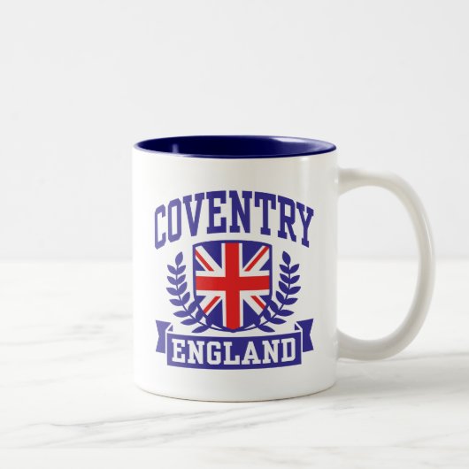Coventry England Tweekleurige Koffiemok (Rechts)
