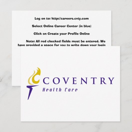 Coventry Logo Briefkaart (Voorkant / Achterkant)