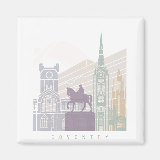 COVENTRY SKYLINE POSTER PASTEL MAGNEET (Voorkant)