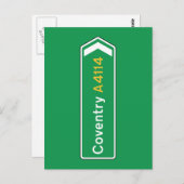 Coventry, UK Road Sign Briefkaart (Voorkant / Achterkant)