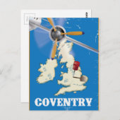 Coventry vintage reis poster briefkaart (Voorkant / Achterkant)