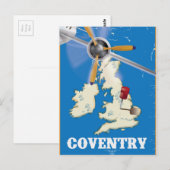 Coventry vintage reisposter briefkaart (Voorkant / Achterkant)